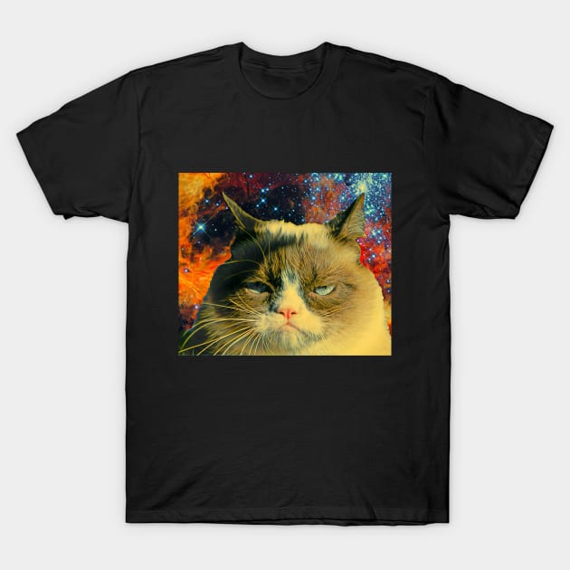 funny cat space t-shirt T-Shirt by Serious_cosmic_cats 